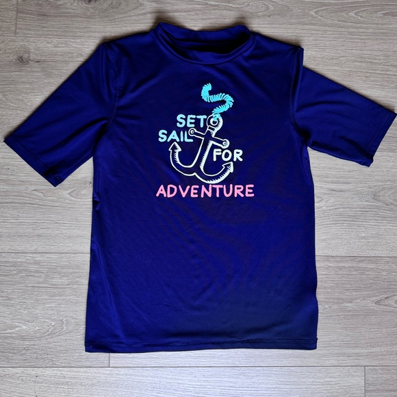 Cat & Jack Other - Cat & Jack Kids Navy Blue Adventure Swim Shirt UPF 50+ Size L 12/14